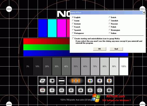 Ekrano kopija Nokia Monitor Test Windows 7