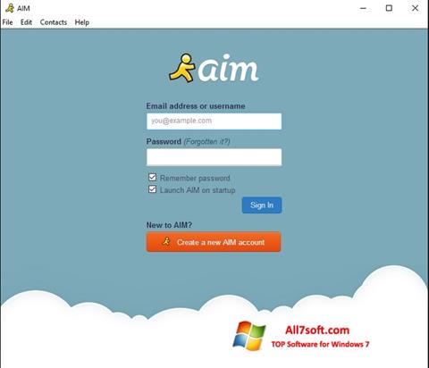 Ekrano kopija AOL Instant Messenger Windows 7