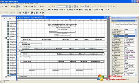 Ekrano kopija Microsoft Visual FoxPro Windows 7