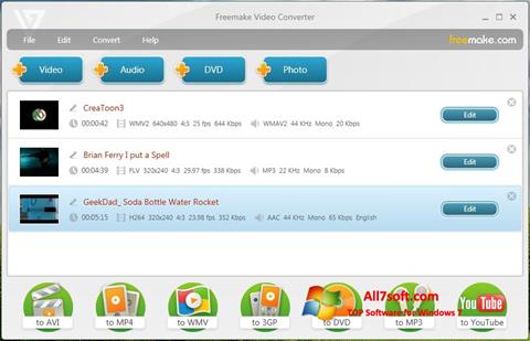 Ekrano kopija Freemake Video Converter Windows 7