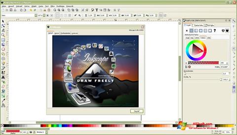 Ekrano kopija Inkscape Windows 7