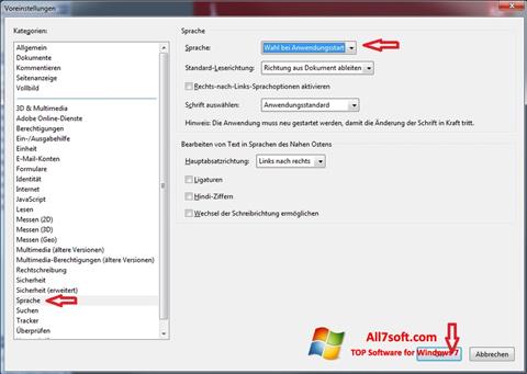 Ekrano kopija Adobe Reader Windows 7