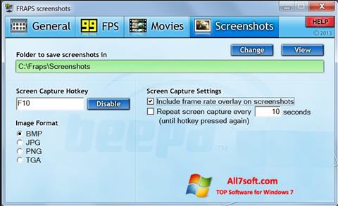 Ekrano kopija Fraps Windows 7