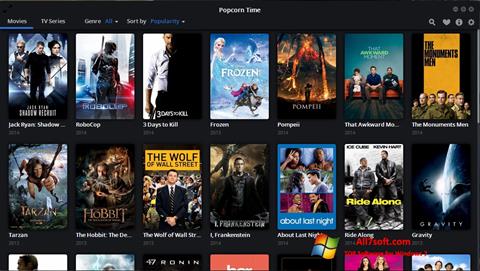 Ekrano kopija Popcorn Time Windows 7