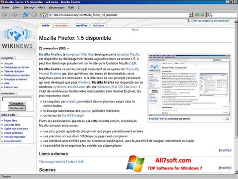 Ekrano kopija Mozilla Firefox Windows 7