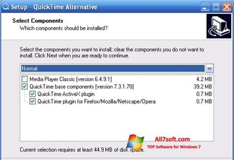Ekrano kopija QuickTime Alternative Windows 7