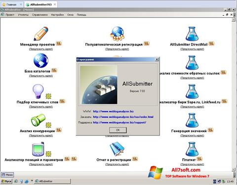 Ekrano kopija AllSubmitter Windows 7