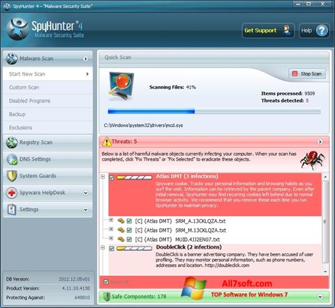 Ekrano kopija SpyHunter Windows 7