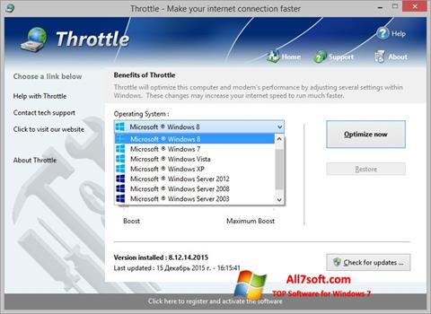 Ekrano kopija Throttle Windows 7