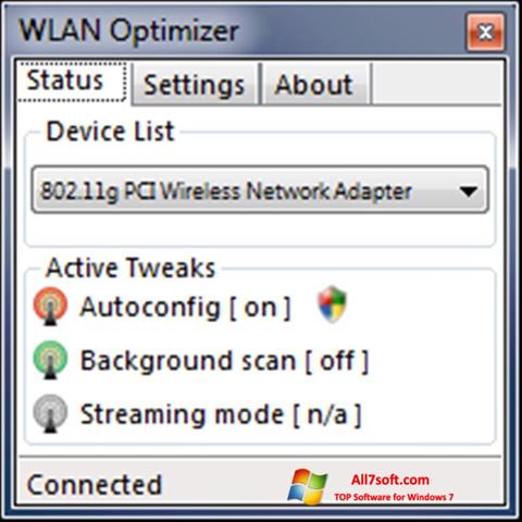 Ekrano kopija WLAN Optimizer Windows 7