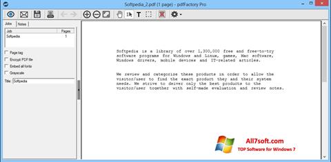 Ekrano kopija pdfFactory Pro Windows 7