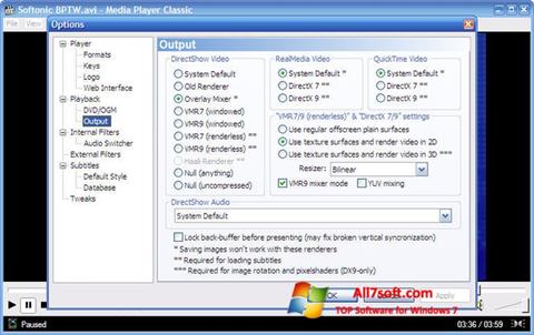 Ekrano kopija Media Player Classic Windows 7