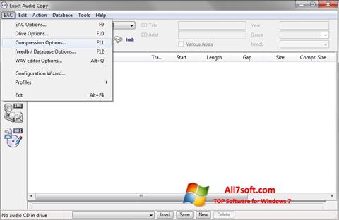Ekrano kopija Exact Audio Copy Windows 7
