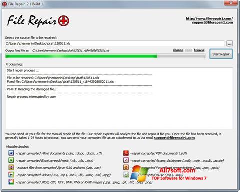 Ekrano kopija File Repair Windows 7