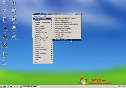 Ekrano kopija Hirens Boot CD Windows 7