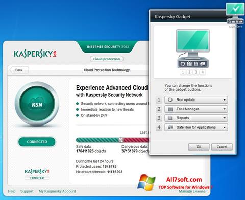 Ekrano kopija Kaspersky Internet Security Windows 7