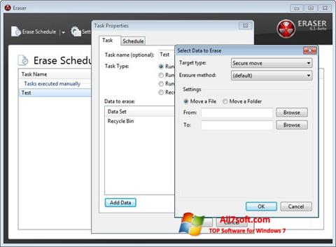 Ekrano kopija Eraser Windows 7