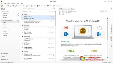Ekrano kopija eM Client Windows 7