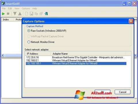 Ekrano kopija SmartSniff Windows 7