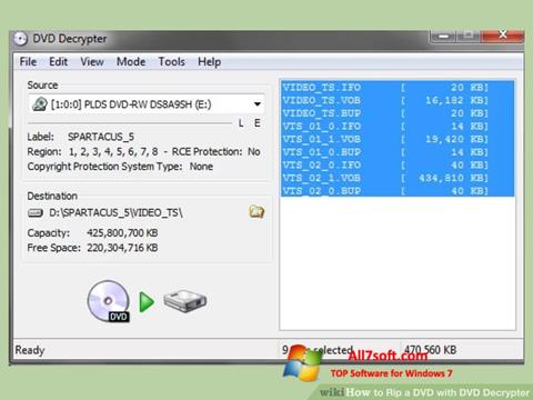 Ekrano kopija DVD Decrypter Windows 7