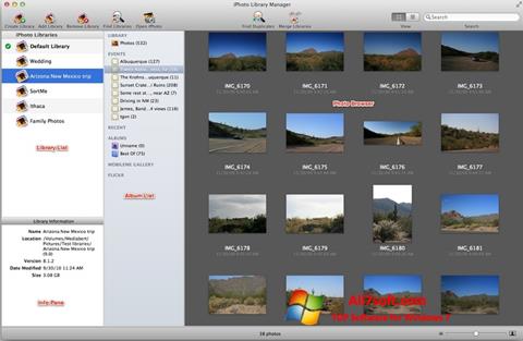 Ekrano kopija iPhoto Windows 7