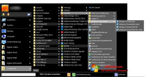 Ekrano kopija Start Menu X Windows 7