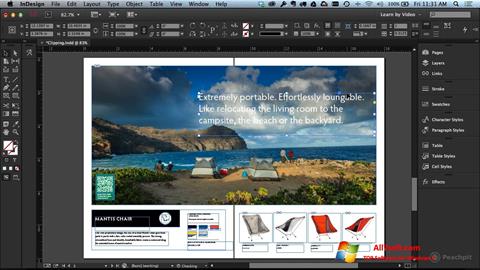 Ekrano kopija Adobe InDesign Windows 7