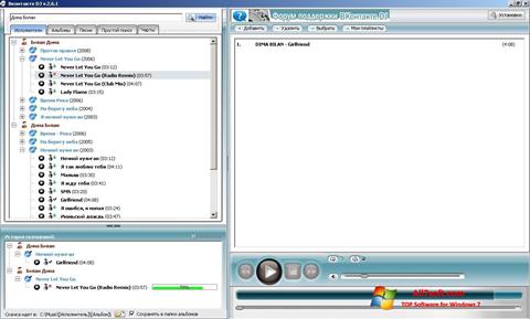 Ekrano kopija VKontakte DJ Windows 7