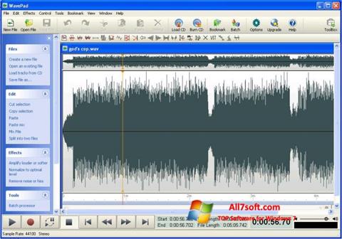 Ekrano kopija WavePad Sound Editor Windows 7