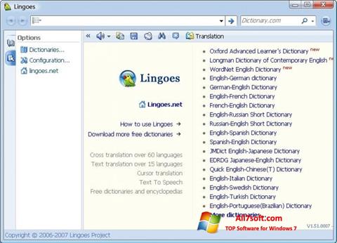 Ekrano kopija Lingoes Windows 7