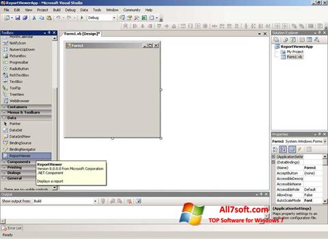 Ekrano kopija Microsoft Visual Studio Express Windows 7