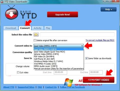 Ekrano kopija YTD Video Downloader Windows 7