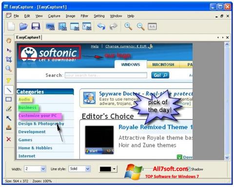 Ekrano kopija EasyCapture Windows 7