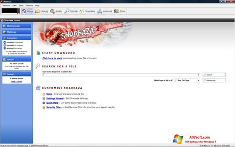 Ekrano kopija Shareaza Windows 7