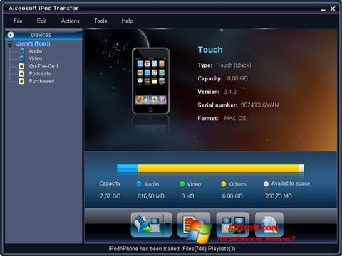 Ekrano kopija iPhone PC Suite Windows 7
