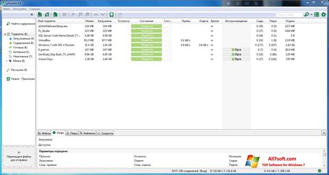 Ekrano kopija uTorrent Windows 7