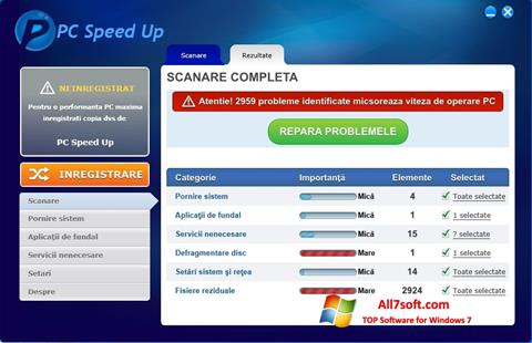 Ekrano kopija PC Speed Up Windows 7