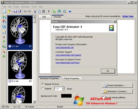 Ekrano kopija Easy GIF Animator Windows 7