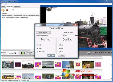Ekrano kopija Bolide Slideshow Creator Windows 7
