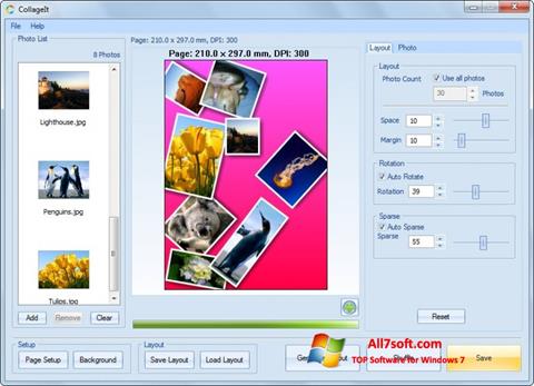 Ekrano kopija CollageIt Windows 7