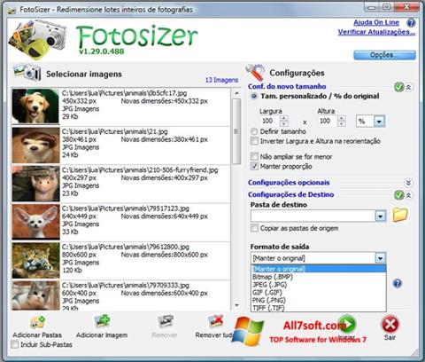 Ekrano kopija Fotosizer Windows 7