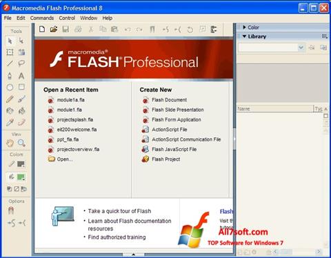 Ekrano kopija Macromedia Flash Player Windows 7