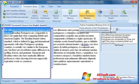 Ekrano kopija PROMT Windows 7
