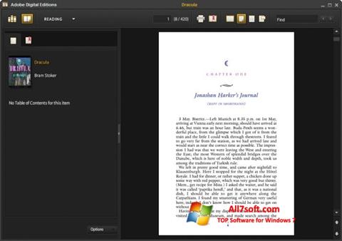 Ekrano kopija Adobe Digital Editions Windows 7