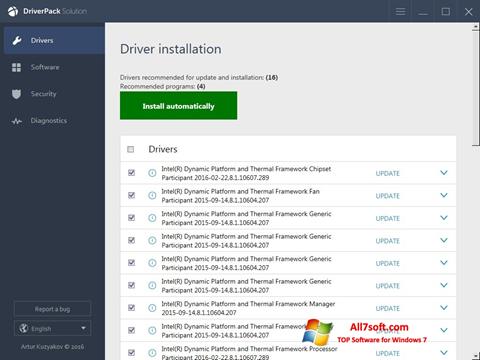 Ekrano kopija DriverPack Solution Online Windows 7