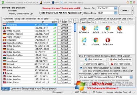 Ekrano kopija Hide ALL IP Windows 7