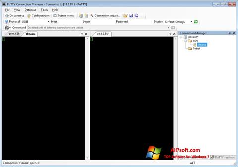 Ekrano kopija PuTTY Connection Manager Windows 7