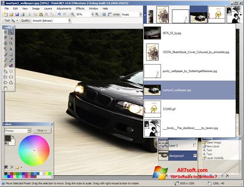 Ekrano kopija Paint.NET Windows 7