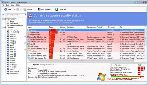 Ekrano kopija Security Task Manager Windows 7
