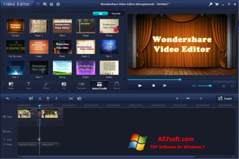 Ekrano kopija Wondershare Video Editor Windows 7